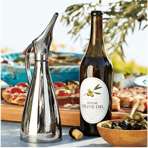 Curtis Stone Stainless Steel Olive Oil Can 16 oz Williams Sonoma Drip-Free Spout - Picture 1 of 10